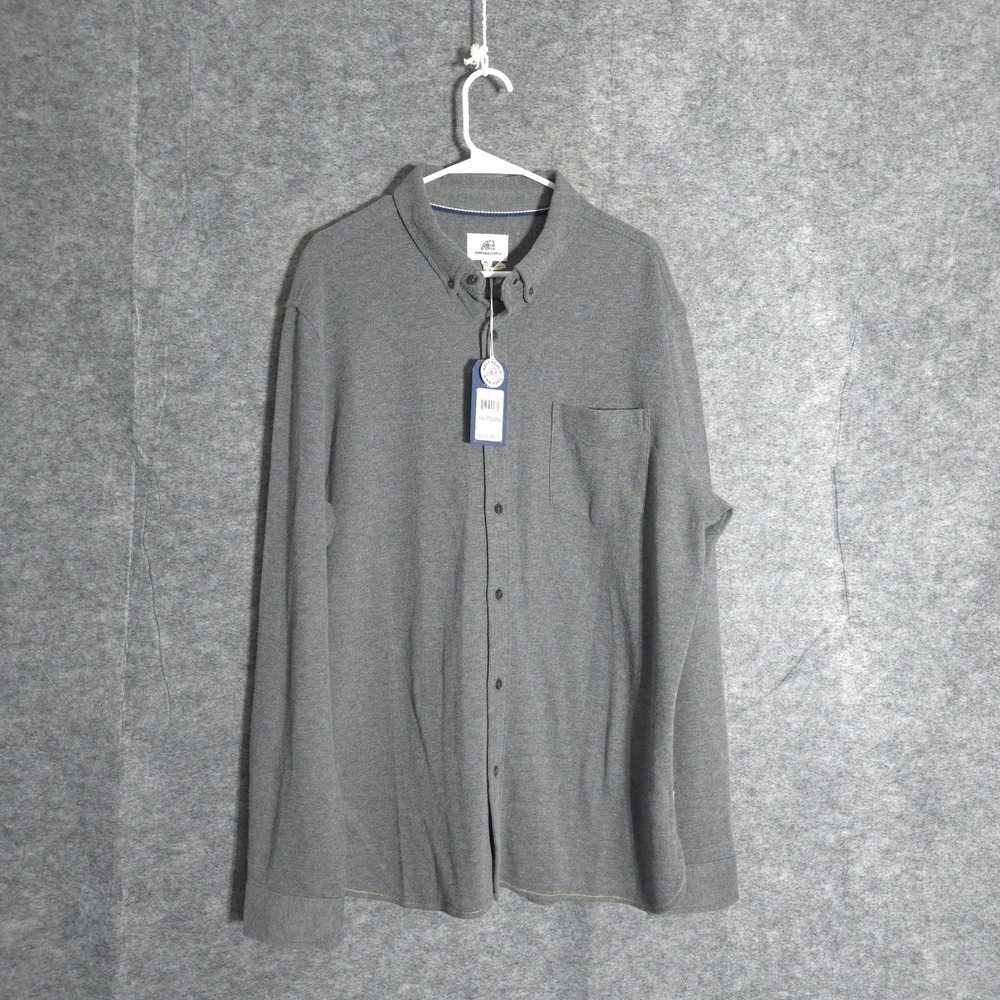 Surfside Supply Knit Shirt Men XXL Charcoal Heather Button Down Jersey 31500109K